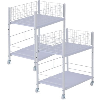 収納ラック ワゴン キャスター付き 奥行57.5 高さ64.5 幅26/38/44cm YAMAZEN(山善)