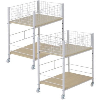 収納ラック ワゴン キャスター付き 奥行57.5 高さ64.5 幅26/38/44cm YAMAZEN(山善)