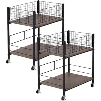 収納ラック ワゴン キャスター付き 奥行57.5 高さ64.5 幅26/38/44cm YAMAZEN(山善)