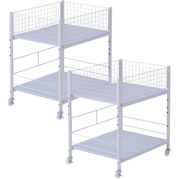 収納ラック ワゴン キャスター付き 奥行57.5 高さ64.5 幅26/38/44cm YAMAZEN(山善)