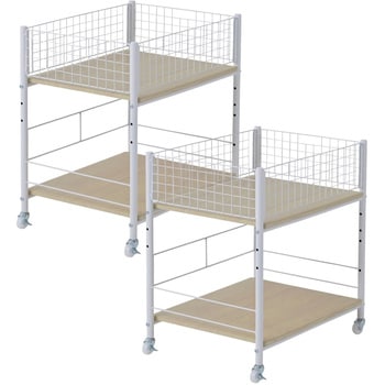 収納ラック ワゴン キャスター付き 奥行57.5 高さ64.5 幅26/38/44cm YAMAZEN(山善)