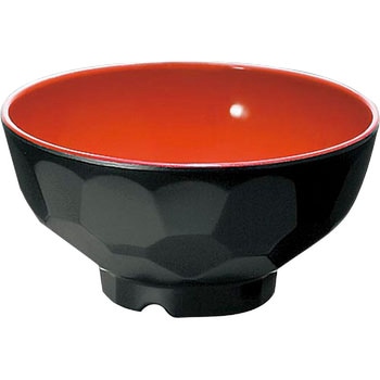 亀甲椀 小 (黒内朱) マルケイ(国際化工)