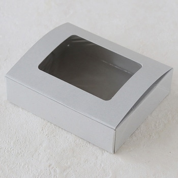 cotta 窓付きギフト箱 グレー(120×100×H30mm) cotta