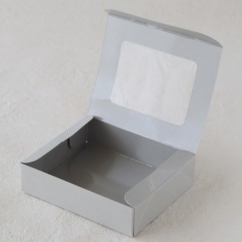 cotta 窓付きギフト箱 グレー(120×100×H30mm) cotta