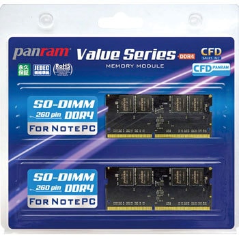 DDR4-2666 ノート用メモリ 260pin SO-DIMM 2枚組 Panram(パンラム ...