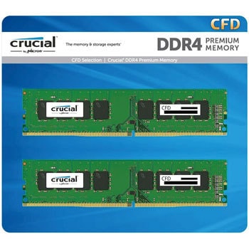 DDR4-2666 デスクトップ用メモリ 288pin DIMM 2枚組 Crucial