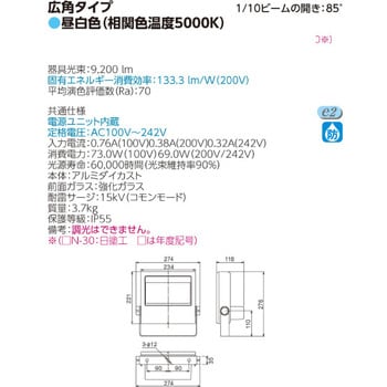 LED小形投光器 東芝ライテック 設置式投光器 【通販モノタロウ】