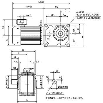 ギヤードモーター GM-SHYPシリーズ(中実軸・フェースマウント) 三菱電機