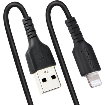 高耐久Lightning - USB-Aケーブル 1m コイル(伸縮)型/ブラック/アラミド繊維補強/MFi認証/iPhone充電ケーブル/ Apple (アップル)充電 ライトニング- USB 変換ケーブル/カールコード StarTech.com