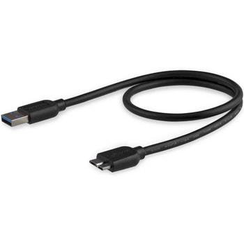 USB 3.0 Micro-B スリムケーブル 50cm Type-A(オス) - マイクロB(オス) StarTech.com