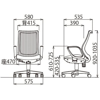 OA-3235B-FBJ(FG3)BK オフィスチェア OA-3200シリーズ ミドルバック