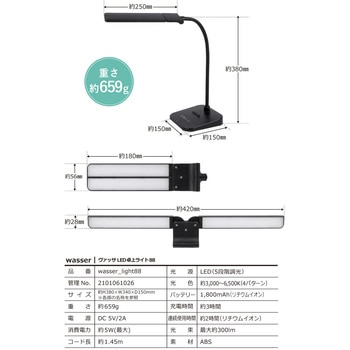wasser88 LEDデスクライト スプリットタイプ 大河商事
