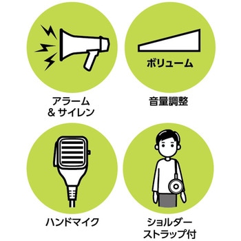 マイク付ハンドメガホン セキュリティ 安全 防災用品 メガホン 小 ELPA