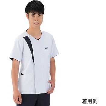 メンズジップスクラブ ホワイト×ダークネイビー 7053SCシリーズ フォーク