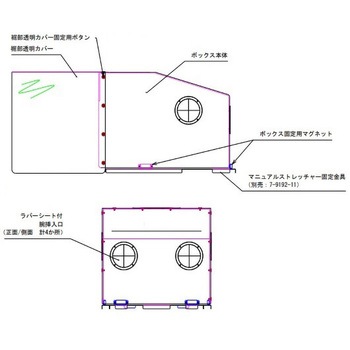 エアロゾルボックス マニュアルストレッチャー対応 ナビス(アズワン)