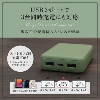 USB Type-Cケーブル付属 コンパクト モバイルバッテリー 10000mAh OWLTECH(オウルテック)