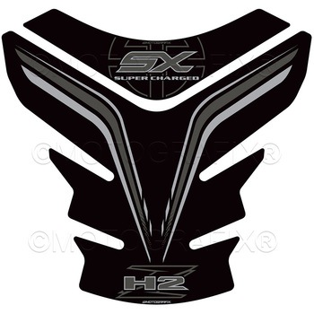 TK030K TANK PAD MOTO GRAFIX (gOtBbNX) KԎKAWASAKI H2 SX(18-22) FBlack with Grey & Metallic Silver   TK030K 12113659