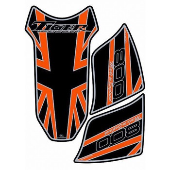 TT018OJ TANK PAD MOTO GRAFIX (gOtBbNX) KԎTRIUMPH TIGER800 FBLACK/ORANGE   TT018OJ 12117125
