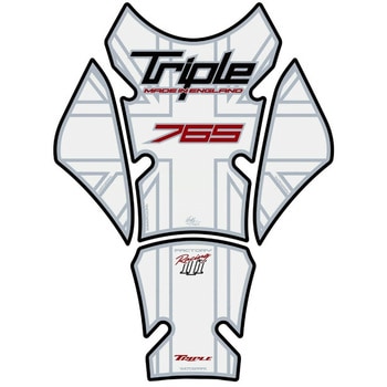 TT032W TANK PAD MOTO GRAFIX (���g�O���t�B�b�N�X) �K���Ԏ�TRIUMPH Street Triple 765(17-19) White with Black�CRed&Metallic Silver�F   TT032W 12118105