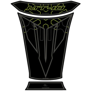 TY027F TANK PAD MOTO GRAFIX (gOtBbNX) KԎYAMAHA MT-10(16-) FBlack with Grey & Night Fluo Yellow details   TY027F 12120379