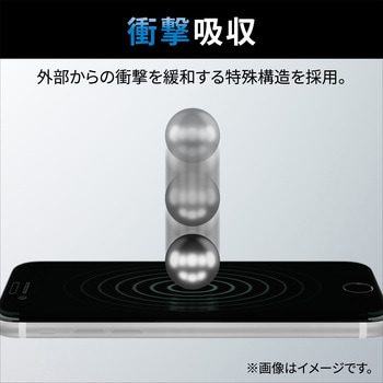 iPhone14 Plus/13 Pro Max ガラスフィルム 高透明 衝撃吸収 強化ガラス 表面硬度10H 角割れ防止 フレーム付 エレコム