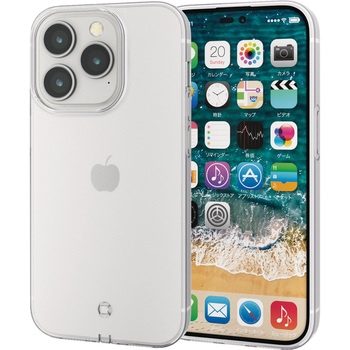 iPhone14 Pro ケース カバー ソフト 衝撃吸収 ストラップホール付 極み設計 クリア エレコム