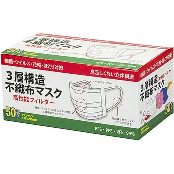 2022年5月新作下旬 モノタロウ 不織布三層マスク 50枚入×20箱