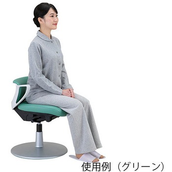 患者用いす ピコラ 円盤脚 グリーン プロシェア(ナビス/アズワン)