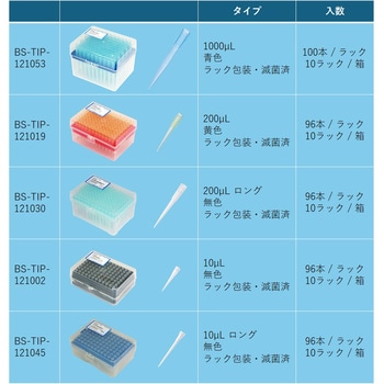 マイクロピペット用ピペットチップ 10ラック入 滅菌済 bitstrong
