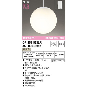 オーデリック　OT 022 126LD オーデリック OP252726LDR ペンダントライト φ350 電球色 非調光