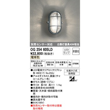 新品未使用　ポーチライト　OG254605LD OG254605LD ポーチライト ODELIC(オーデリック) 消費電力4W 電球