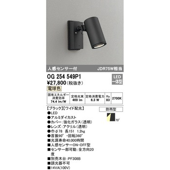 人感センサー付エクステリアスポットライト ODELIC(オーデリック)