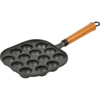 スプラウト 鉄鋳物製木柄たこ焼きプレート14穴 パール金属