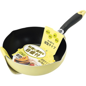 ふっ素加工IH対応目盛付料理フライパン パール金属