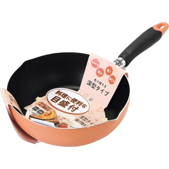 ふっ素加工IH対応目盛付料理フライパン パール金属