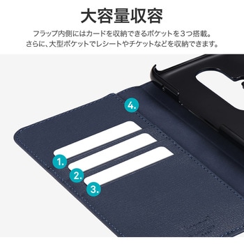 らくらくスマートフォン F-53E 薄型・大容量収納手帳ケース 「Twoal 3Card」 ネイビー LEPLUS NEXT