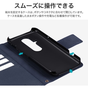らくらくスマートフォン F-53E 薄型・大容量収納手帳ケース 「Twoal 3Card」 ネイビー LEPLUS NEXT