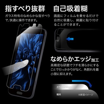 らくらくスマートフォン F-53E ガラスフィルム 「GLASS PREMIUM FILM」スタンダードサイズ 高感度0.2mm ブルーライトカット LEPLUS NEXT