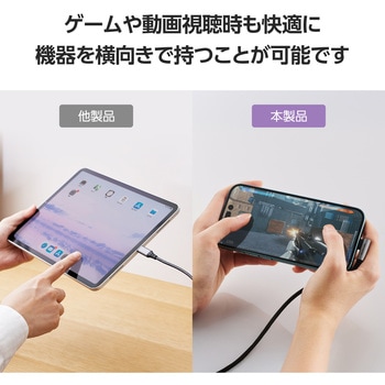 USB Type-C ケーブル ( USB-A to C ) L字 ナイロンメッシュ 高速データ転送 充電ケーブル エレコム