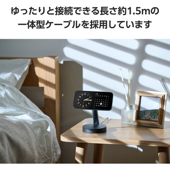 ワイヤレス充電器 Qi認証 Qi2対応 15W/7.5W/5W マグネット式 充電スタンド ケーブル一体 エレコム