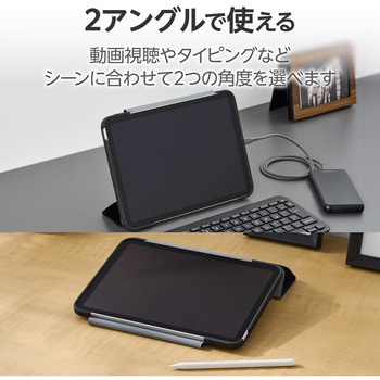 iPad 第10世代 10.9インチ 用 ケース ソフトレザー 手帳型 2アングル スタンド機能 耐衝撃 背面クリア 薄型 エレコム