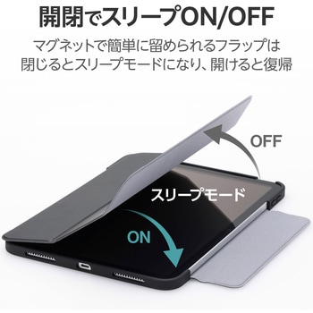 iPad 第10世代 10.9インチ 用 ケース ソフトレザー 手帳型 2アングル スタンド機能 耐衝撃 背面クリア 薄型 エレコム