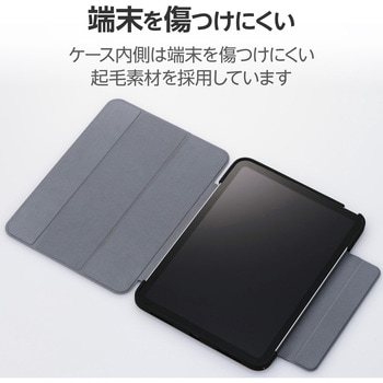 iPad 第10世代 10.9インチ 用 ケース ソフトレザー 手帳型 2アングル スタンド機能 耐衝撃 背面クリア 薄型 エレコム