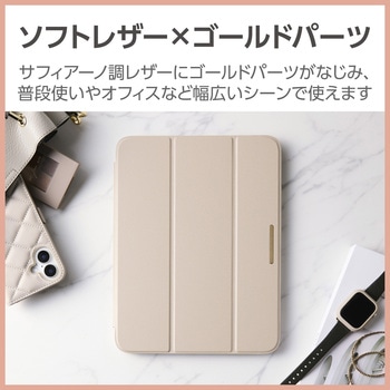 iPad 第10世代 10.9インチ 用 ケース ソフトレザー 手帳型 タッチペンホルダー 2アングル 背面クリア &me エレコム