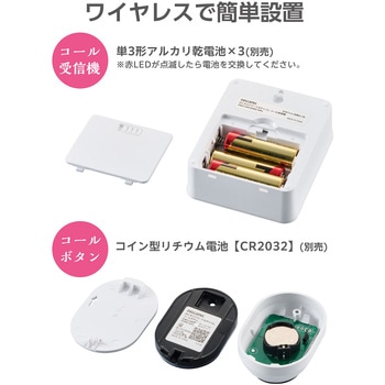 ワイヤレスチャイムセット おたすけアラート&チャイム (コールボタン/音と光で通知する受信機) DXアンテナ
