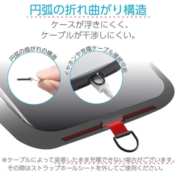 スマホ ストラップホルダー シート ステンレス製 ケーブル穴用 1口タイプ 携帯ストラップホルダー エレコム