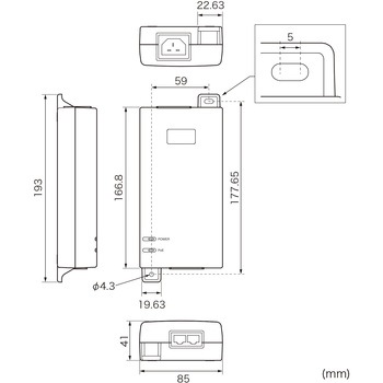 インジェクター_PoE_電源内蔵・IEEE802.3bt対応 サンワサプライ