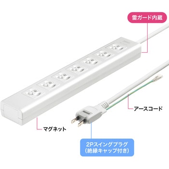 電源タップ_抜け止めシャッター サンワサプライ