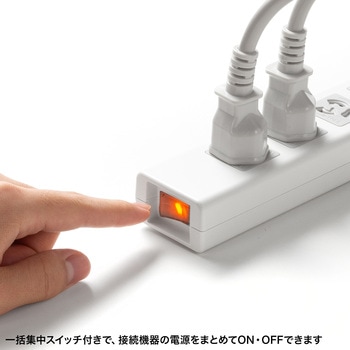 電源タップ_抜け止めシャッター サンワサプライ