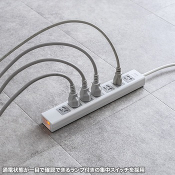 電源タップ_抜け止めシャッター サンワサプライ